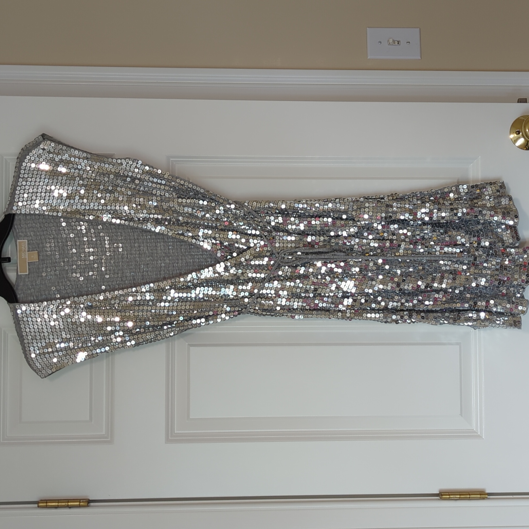 Michael Kors Silver Sequin Cocktail Dress